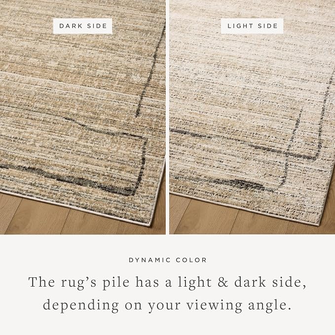 Loloi Jeremiah Brent Bleecker Collection BLE-05 Natural/Charcoal 6'-7" x 9'-3" - Image 3
