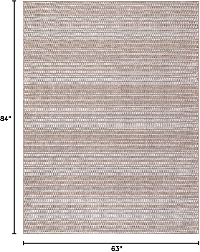 Stripe Outdoor Rug 5x7 Washable Outside Carpet - Image 2