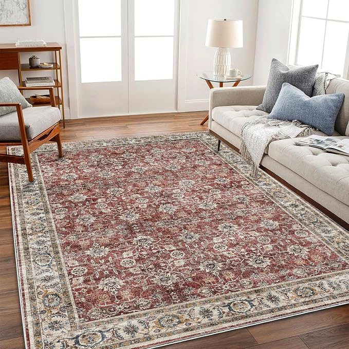 Area Rug 6'x9' Washable Vintage Traditional Floor Cover Thin Retro Kitchen by CHAMPLANT