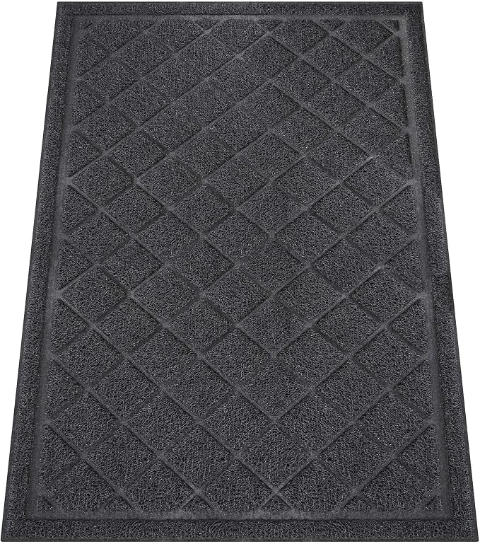 Front Door Mat Indoor Outdoor, Heavy Duty Low Profile Entrance Rug by HOMEK