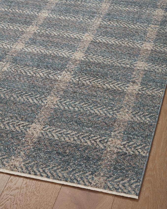 Loloi Angela Rose Ember Collection EMB-03 Blue/Beige 2'-7" x 7'-6" Runner Rug - Image 6