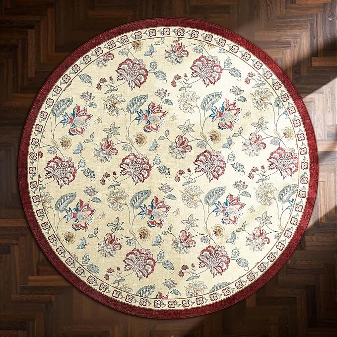 jinchan Elora 6ft Floral Round Rug - Image 9