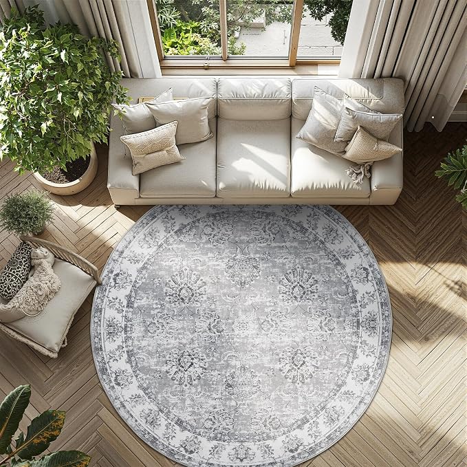 jinchan Fiora Round Rug 8ft Area Rug by JINCHAN