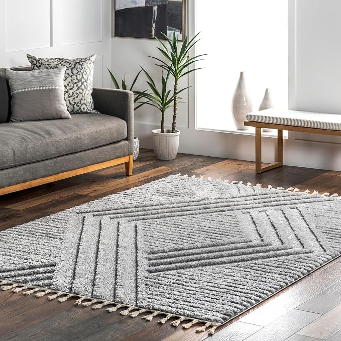 nuLOOM Risette Light Grey, Soft and Textured, High Traffic, Stain Resistant by nuLOOM