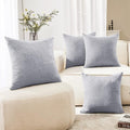 Deconovo Pillow Covers 18x18 Set of 4, Faux Linen Look Throw Pillow Cover by Deconovo