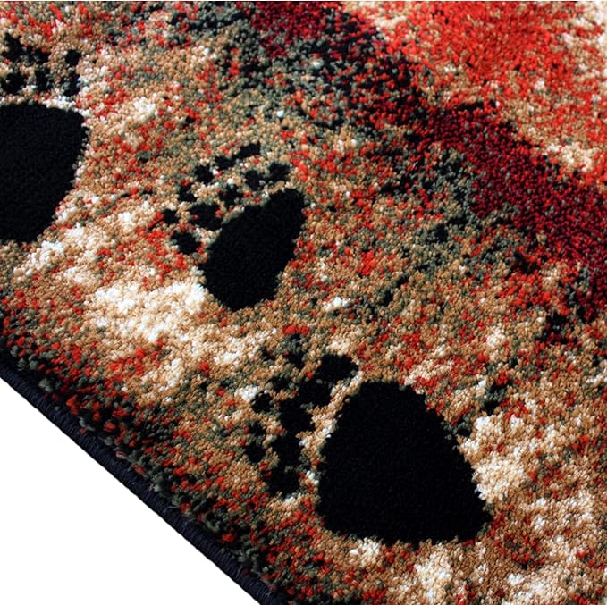 Masada Rugs, Cabin Lodge Area Rug Bear and Cub Scene - Image 5