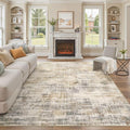 Area Rug for Living Room: 9x12 Washable Neutral Abstract Modern Soft Rugs Non by UERMEI