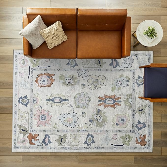 Fame Living Cream Oushak Runner Rug, Vintage Runners, Small Throw Rugs - Image 9