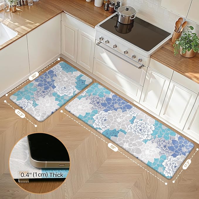 GENIMO Kitchen Mats for Floor, Kitchen Rugs Non Slip Washable Sets of 2 - Image 2