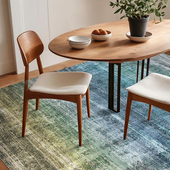 Kokia Abstract Area Rugs 6x9 Boho Washable Distressed Retro Indoor Floor Rug - Image 7