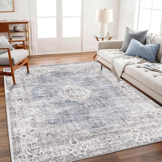 Area Rug 5'x7' Washable Rug Vintage Traditional Floor Cover Thin Retro Kitchen - Image 2