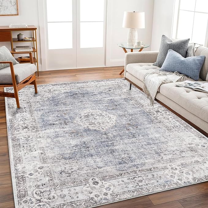 Washable Area Rug 3'x5' Vintage Traditional Floor Cover Foldable Thin Rugs - Image 2
