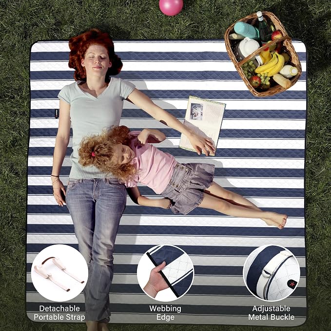 HX&OD Outdoor Picnic Blanket Extra Large, 80”x80” Waterproof Picnic Mat - Image 6
