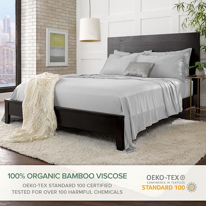 Pure Bamboo Split King Sheets, Genuine 100% Organic Viscose Derived from Bamboo - Image 2