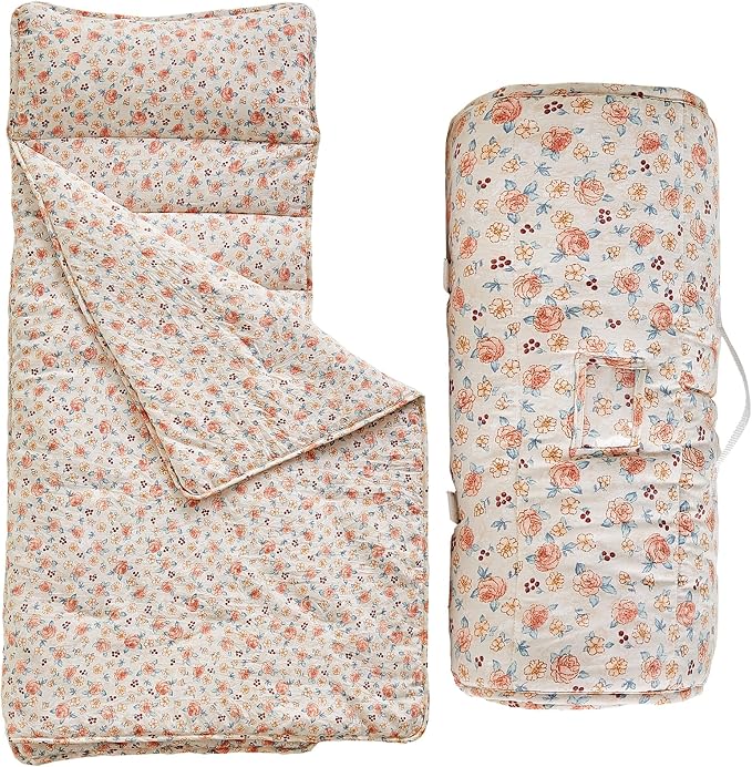 Toddler Nap Mat with Removable Pillow, Ultra Soft Slumber Bags by DuShow