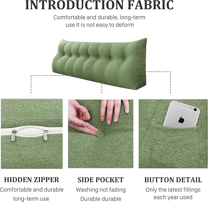 Wedge Headboard Pillow Dorm Room Reading Pillow Back Support - Image 7