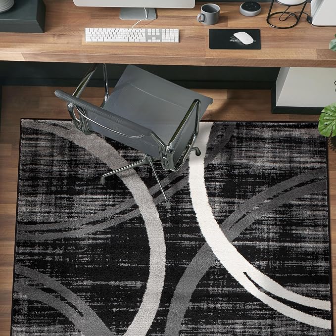 Rugshop Modern Wavy Circles Design Area Rug, Fade-Resistant Carpet - Image 8