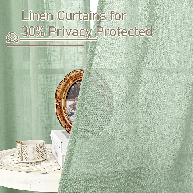 LAMIT Fresh Green Linen Curtains - Image 5