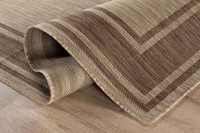 Beverly Rug Outdoor Rug 6x9 Modern Bordered Area Rugs - Image 3