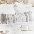 BlissBlush Gray Decorative Lumbar Pillow Cover 14x36, Farmhouse Lumbar Throw by BlissBlush