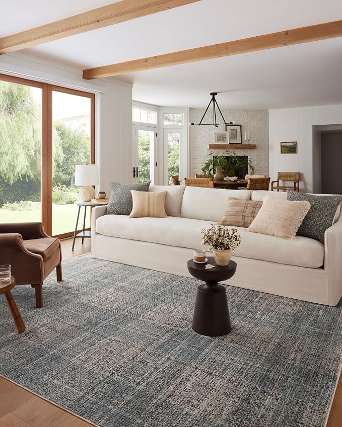Loloi Angela Rose Ember Collection EMB-09 Denim/Charcoal 9'-6" x 13'-1" Area Rug by Loloi