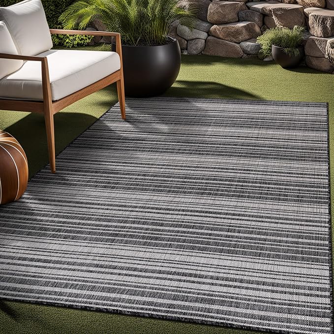 Stripe Outdoor Rug 6x9 Washable Outside Carpet - Image 8