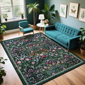 6x9 Area Rugs for Living Room: Floral Washable Rug Vintage Large Soft Boho by PLHXFRSoftAreaRugs