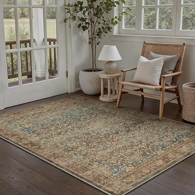Area Rug 3x5 Entryway Office Washable Vintage Carpet Non Slip Indoor Kitchen by PureCozy