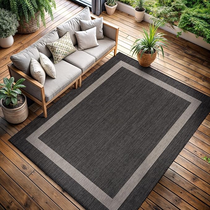 CAMILSON Outdoor Rug 6x9, Modern Outside Rugs - Image 9