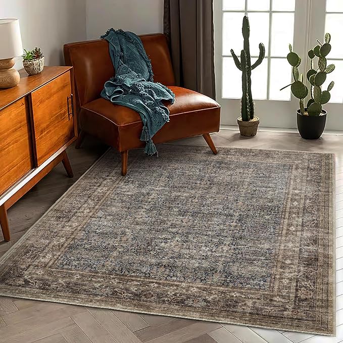 Area Rug 5'x7' Washable Rug Traditional Floor Cover Thin Retro Kitchen Indoor - Image 2
