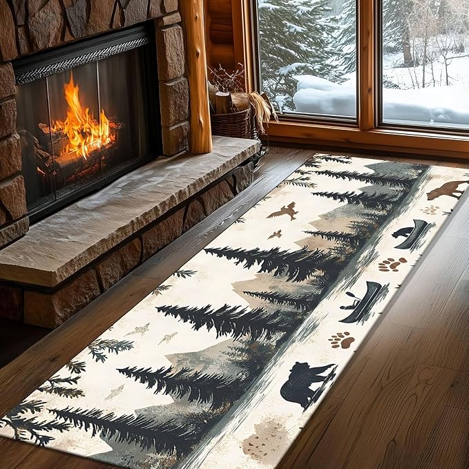 Retro Bear Claw Mountain Runner Rug 4x10ft - Image 4