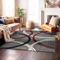 Rugshop Modern Wavy Circles Design Non-Shedding Square Rug, Carpet by Rugshop