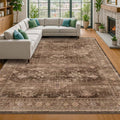 Brown 9x12 Living Room Rug by HazoHaus