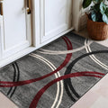 Rugshop Modern Wavy Circles Design Non-Shedding Accent Rug, Carpet by Rugshop