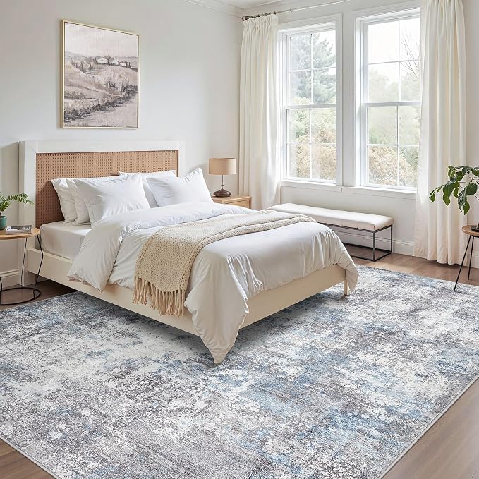 Washable 10X12 Area Rug: Modern Abstract Soft Non-Slip Indoor Rugs - Image 3