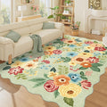DUKINO 6x9 Area Rug, Floral Washable Rugs by DUKINO