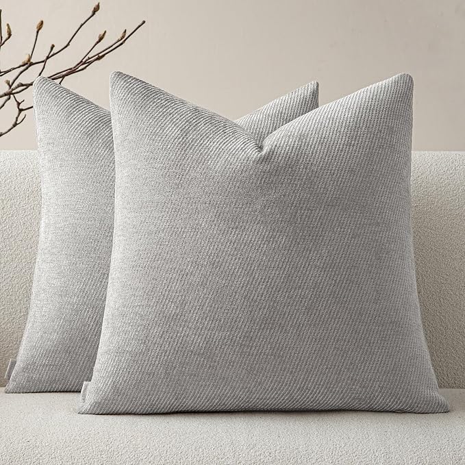 a moment Pack of 2 Decorative Chenille Throw Pillow Covers by amoment