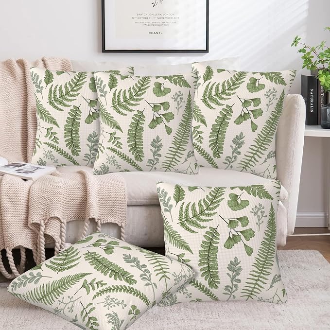 Leaves and Herbs Throw Pillow Cover Case Vintage Floral Botanical Throw Pillows - Image 6