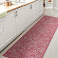 JONATHAN Y Weave Floral Indoor Outdoor Runner Rug 2X8 Fuchsia/Light Gray by JONATHANY