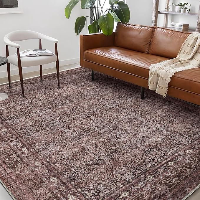 Area Rug 6'x9' Washable Vintage Traditional Floor Cover Thin Retro Kitchen - Image 2
