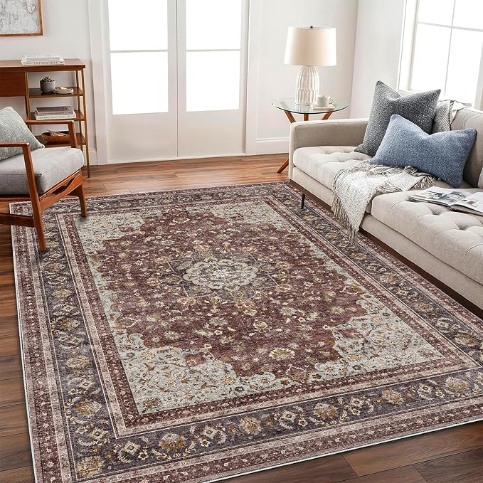Area Rug 5'x7' Washable Rug Traditional Floor Cover Thin Retro Kitchen Indoor - Image 2