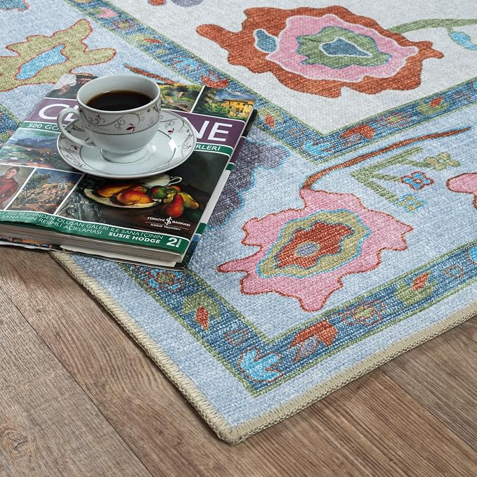 Fame Living Colorful Oushak Rug, Large Area Rugs - Image 8