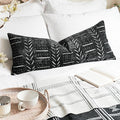 BLISSBLUSH Black Decorative Lumbar Pillow Cover 14X36, Boho Lumbar Throw Pillow by BlissBlush