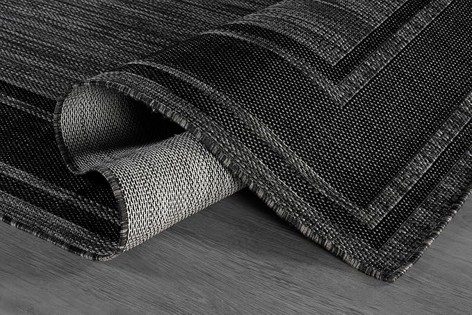 Beverly Rug Outdoor Rug 6x9 Modern Bordered Area Rugs - Image 3
