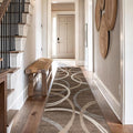 Rugshop Modern Wavy Circles Design Runner Rug, Non-Shedding Carpet by Rugshop