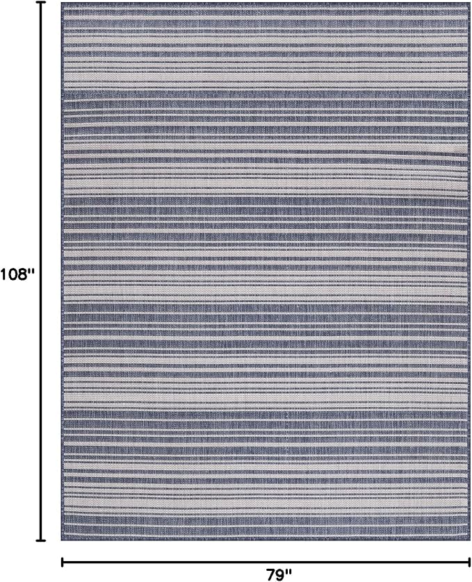 Stripe Outdoor Rug 6x9 Washable Outside Carpet - Image 2