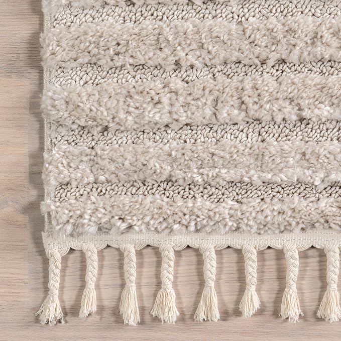 nuLOOM Risette Beige, Soft and Textured, High Traffic, Stain Resistant - Image 5