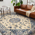 Washable Area Rug 9'x12' Retro Boho Design Non-Shedding Easy Care Ideal by CHAMPLANT