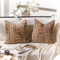 BlissBlush Fall Brown Decorative Throw Pillow Covers 18X18, Boho Farmhouse by BlissBlush