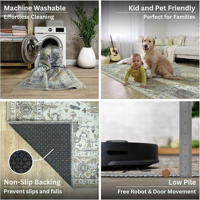 Bloom Rugs Washable Non-Slip 12 ft Runner - Image 4